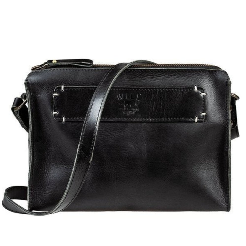 Will Leather Goods Black Leather Crossbody Bag